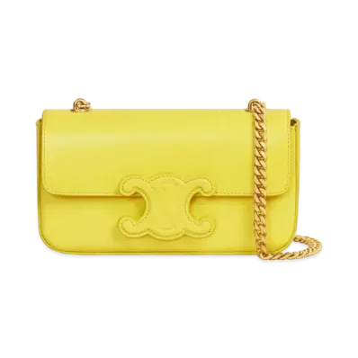 CELINE Chain Shoulder Bag Cuir Triomphe In Shiny Calfskin "Anis"