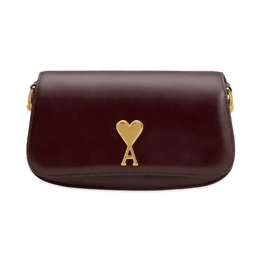 AMI PARIS Paris Paris Shoulder Bag "Aubergine"