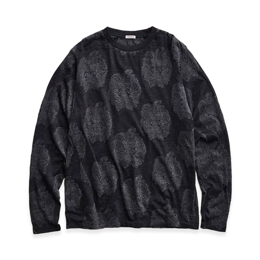 NICENESS Burns Apple Jacquard Crew Neck Sweater "Charcoal"