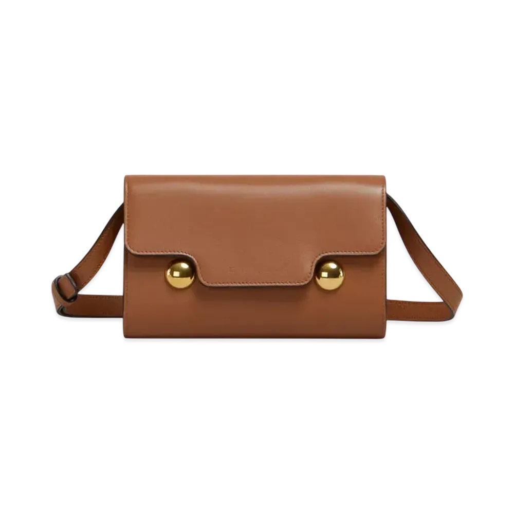 Marni Leather Trunkaroo Clutch "Cinnamon"