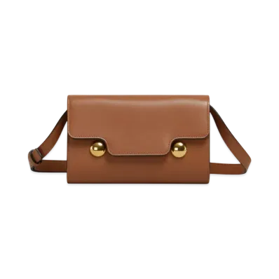 Marni Leather Trunkaroo Clutch "Cinnamon"