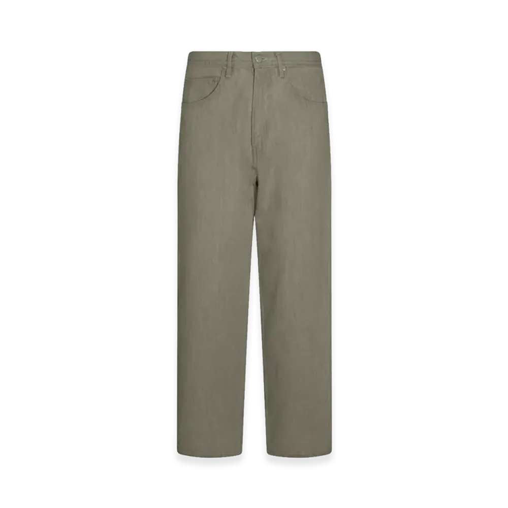 AURALEE Faded Hard Twist Brown Denim Wide Pants "Grey"