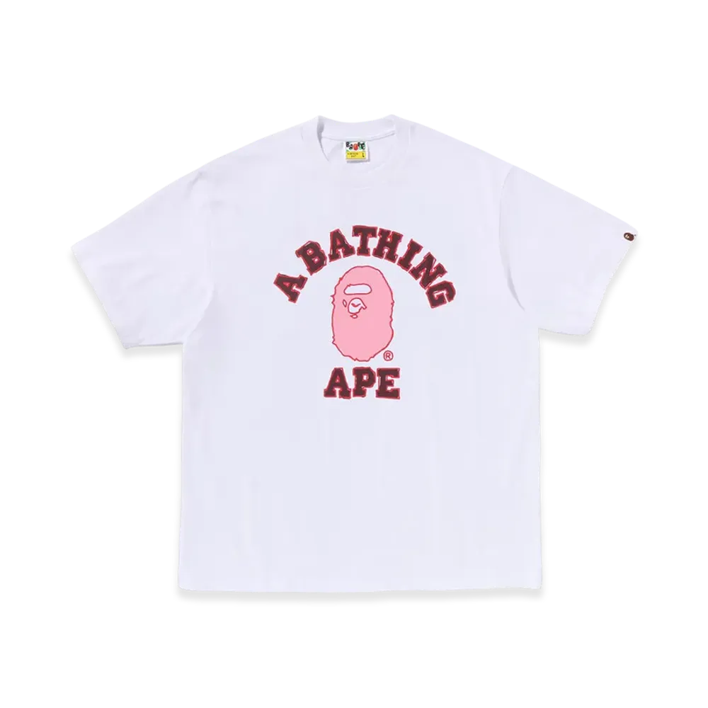 A BATHING APE Hand Drawn College Relaxed Fit Tee "White"