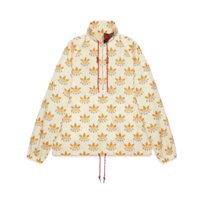 adidas x GUCCI Trefoil Print Jacket "Ivory/Brown"