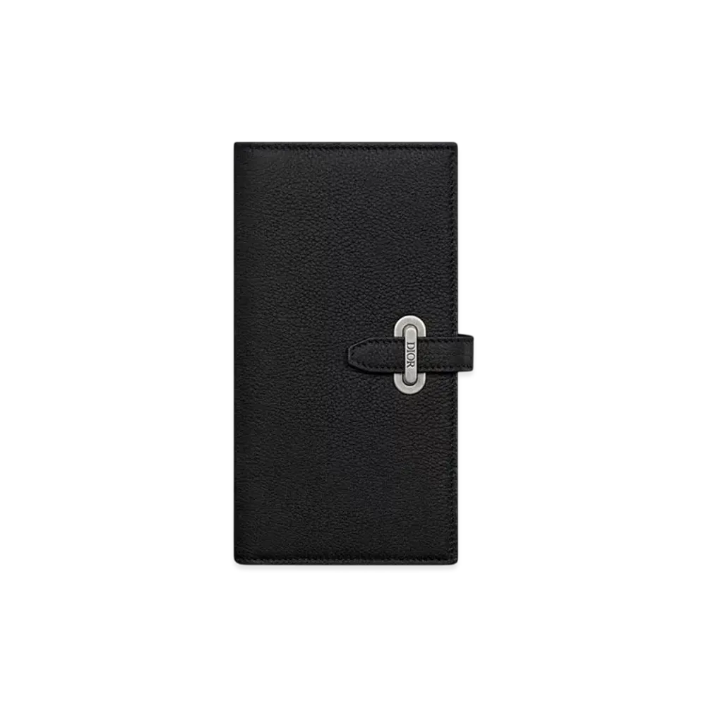 Dior Normandie Vertical Bifold Wallet Dior Icons Calfskin "Black"