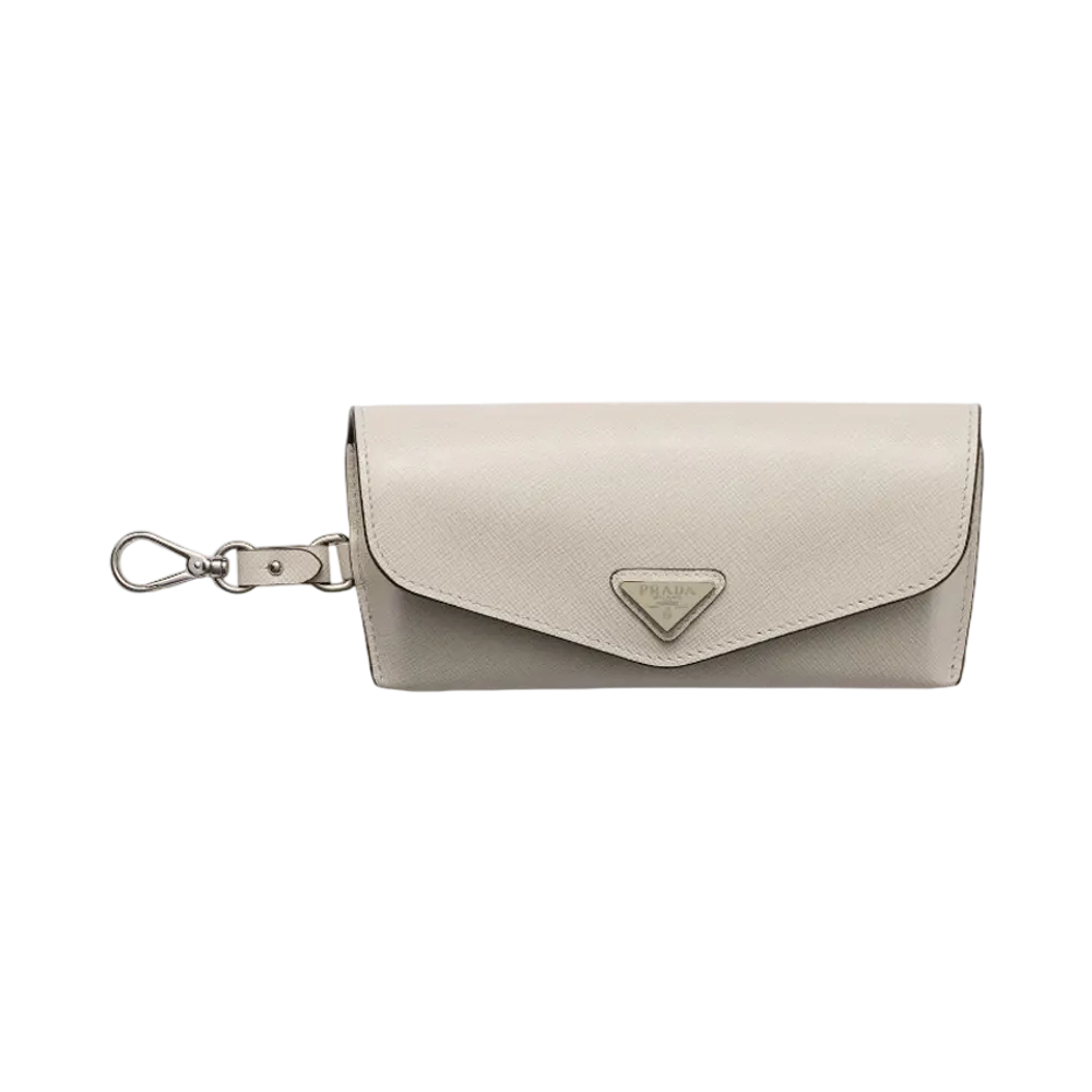PRADA Saffiano Leather Eyewear Case "Off White"