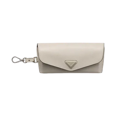 PRADA Saffiano Leather Eyewear Case "Off White"