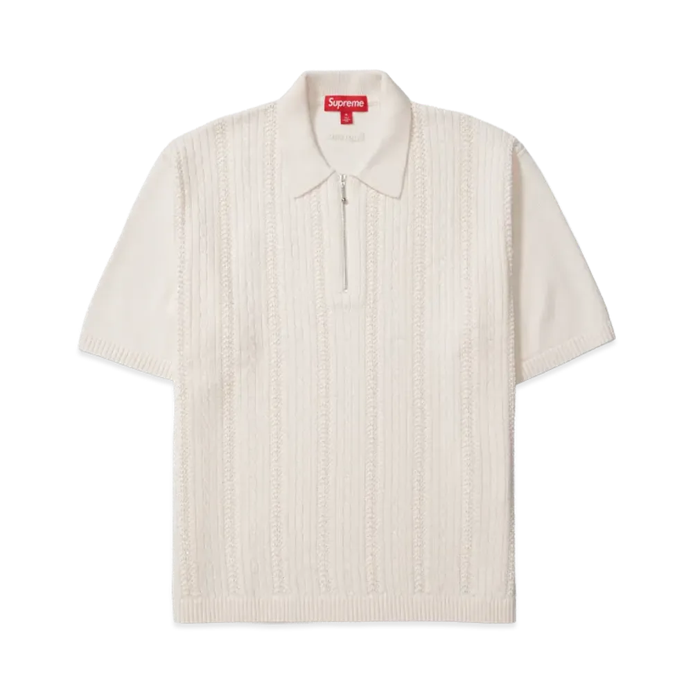 Supreme Beaded Zip Polo "Cream"