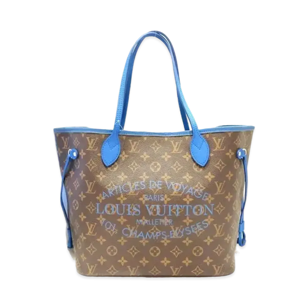 Louis Vuitton Neverfull MM Monogram Ikat Flower "Grand Blue"