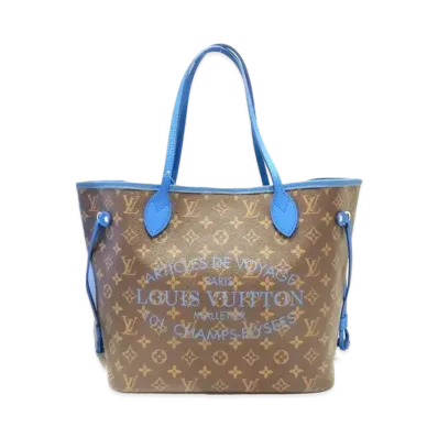 Louis Vuitton Neverfull MM Monogram Ikat Flower "Grand Blue"