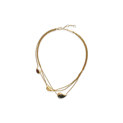 Bottega Veneta Drop Marble Necklace "Wood/Green Marble"