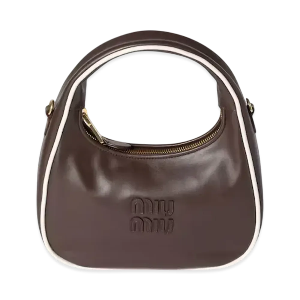MIUMIU Wander Leather Bag "Brown/White"