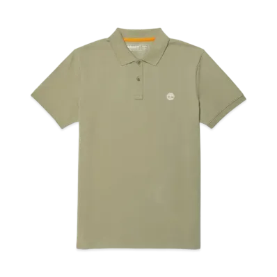 Timberland Men's Short Sleeve Oyster River Logo Polo Shirt "Castle Earth"