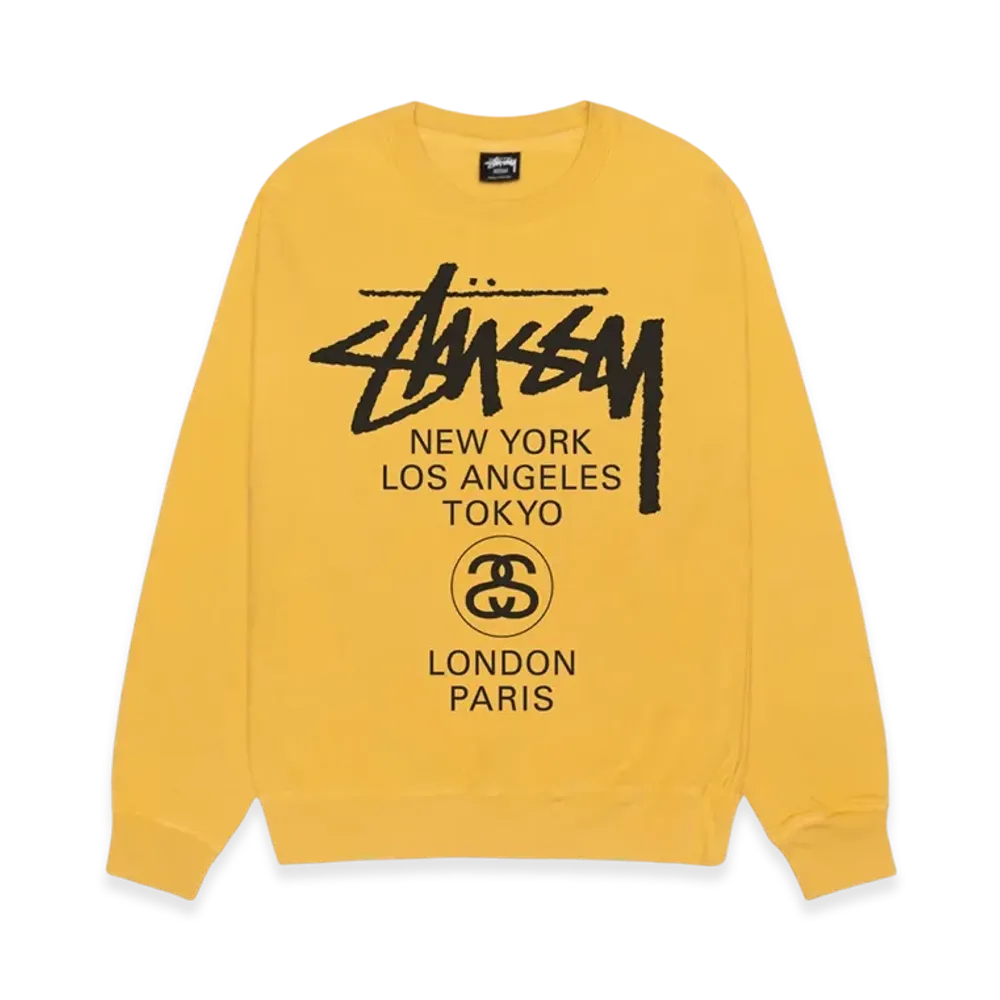 Stussy World Tour Crew Pigment Dyed "Honey"
