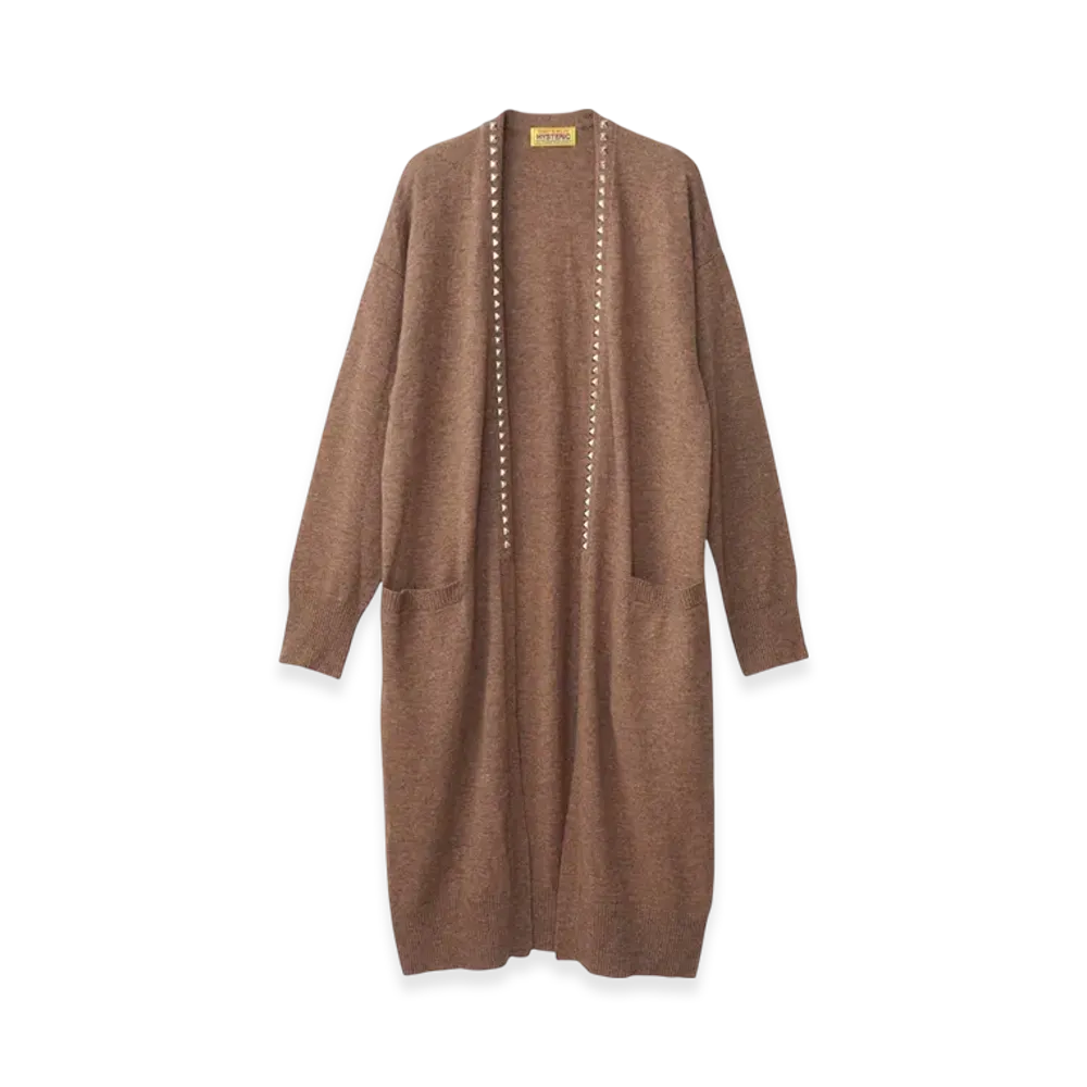 HYSTERIC GLAMOUR Studded Long Cardigan "Brown"