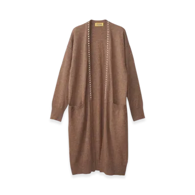 HYSTERIC GLAMOUR Studded Long Cardigan "Brown"