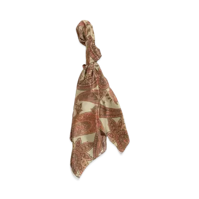 Needles SCARF - SILK FLAT CREPE / PAISLEY PT. "Khaki"