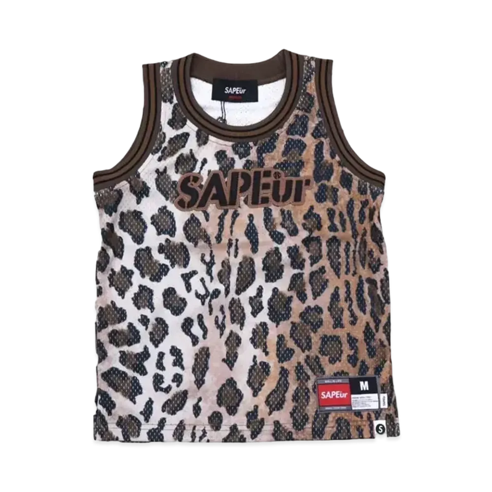 SAPEur Basket Tank Top Kids "Leopard"