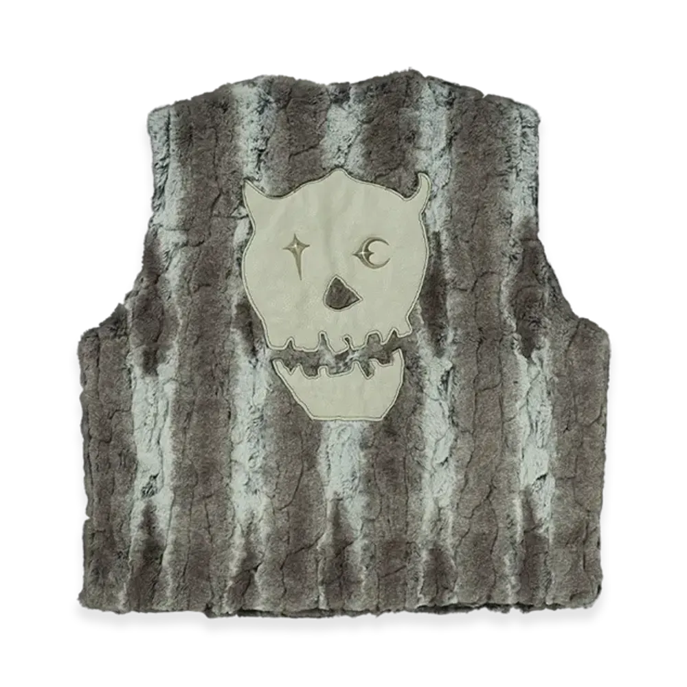 THUG CLUB TC Skull Fur Vest "Ivory"