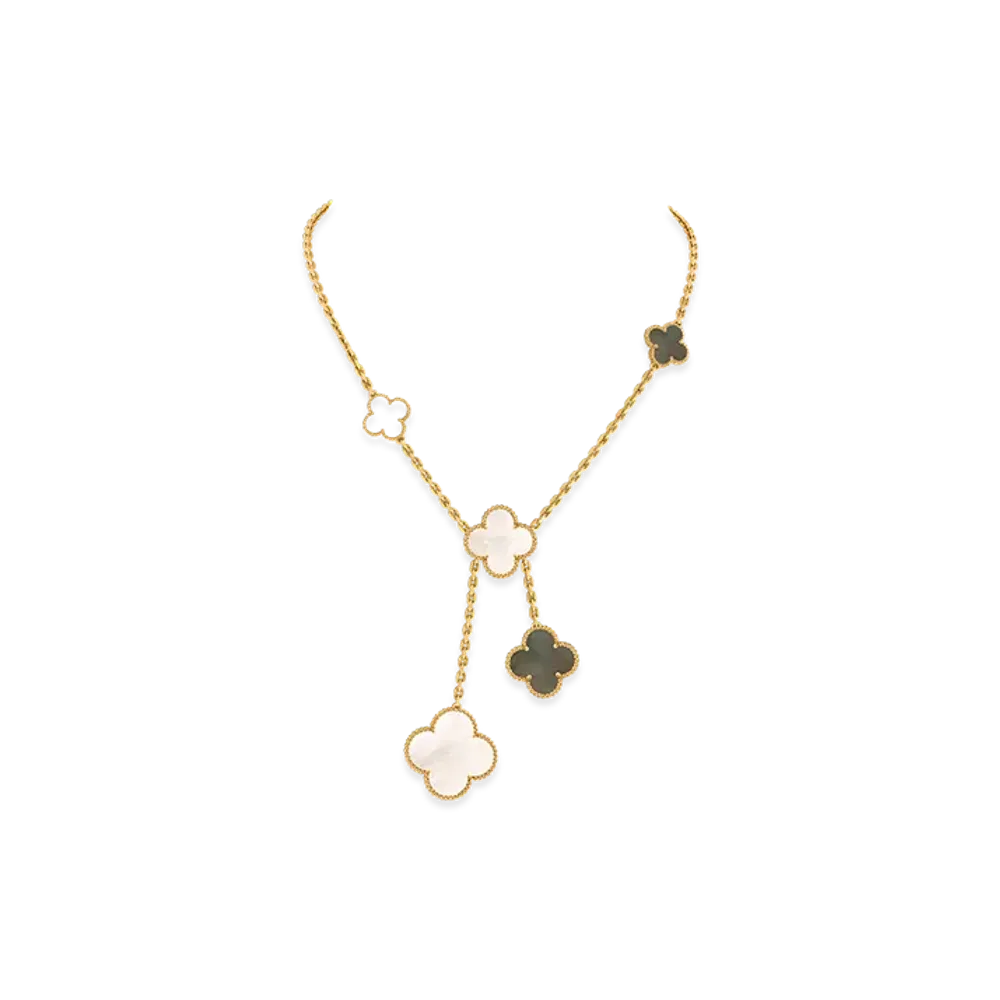 Van Cleef & Arpels Magic Alhambra necklace 6 motifs "18K Yellow gold/Onyx/Mother-of-pearl"