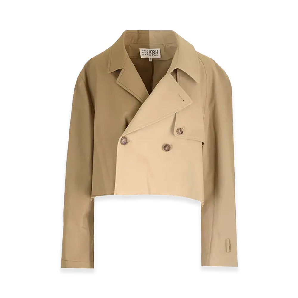 MM6 Maison Margiela Women's Cropped Trench Coat "Black"