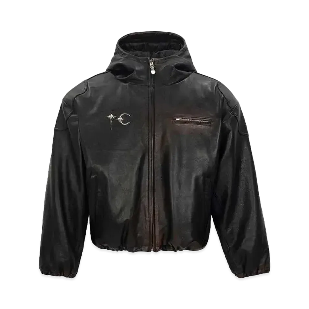 THUG CLUB Big Rock Leather Jacket "BLACK"