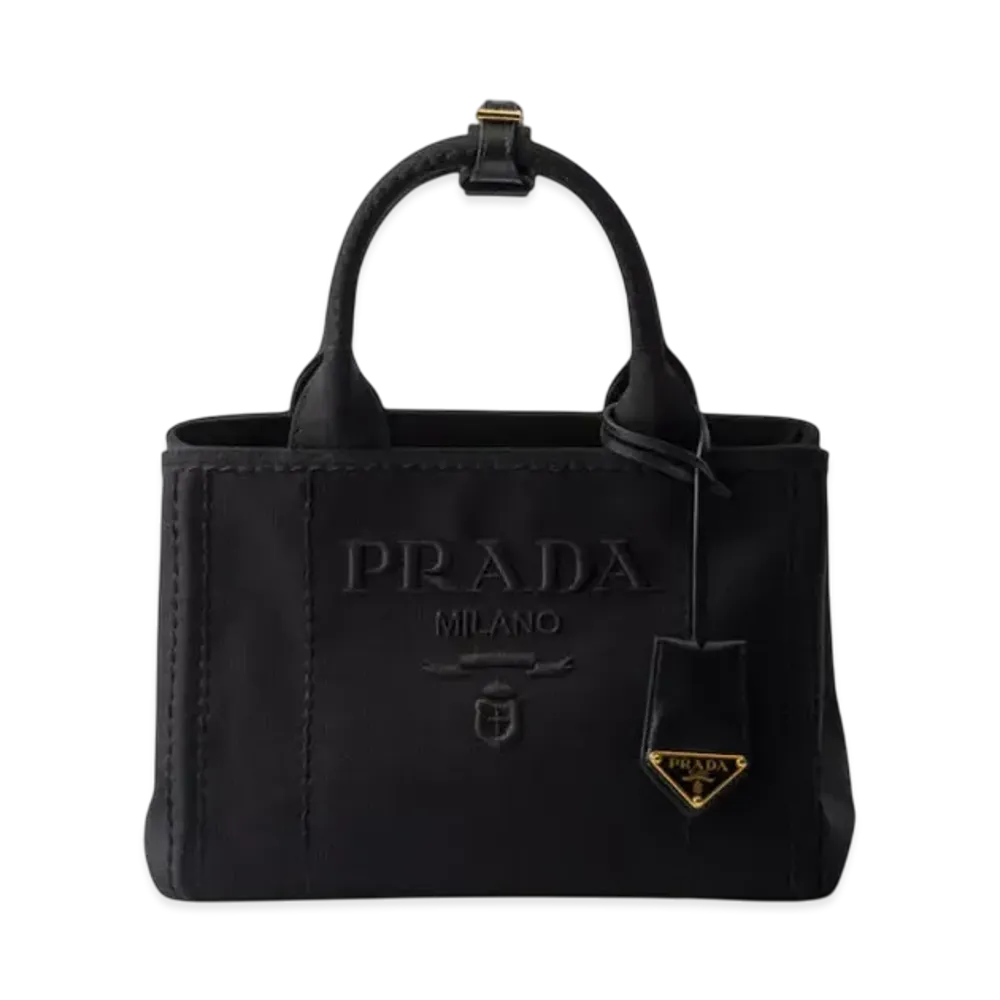 PRADA Small Cotton Canvas Handbag "Black"