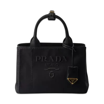 PRADA Small Cotton Canvas Handbag "Black"