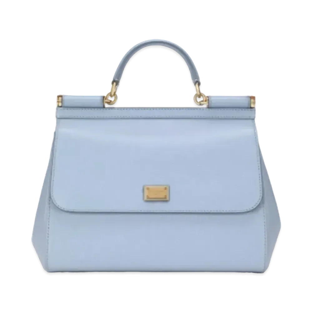 Dolce&Gabbana Sicily Bag Regular Dauphine Leather "Blue"