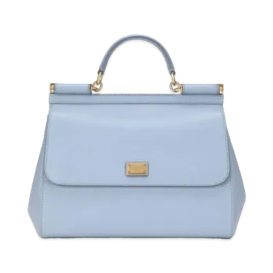 Dolce&Gabbana Sicily Bag Regular Dauphine Leather "Blue"