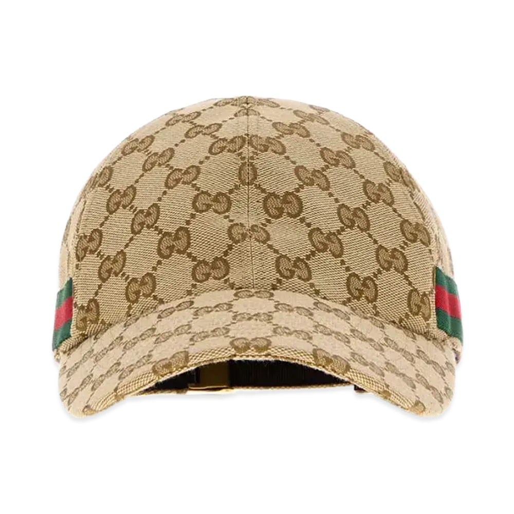 GUCCI GG Fabric Baseball Cap "Sand/Dark Brown"