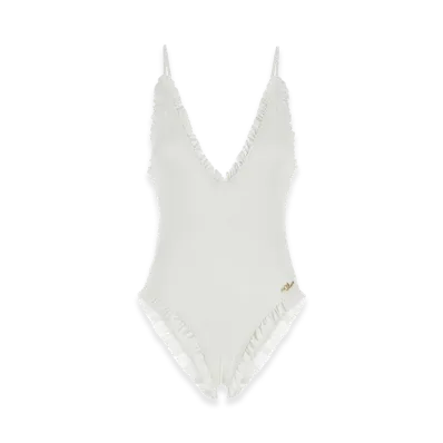Chloe Women's Stretch Nylon Swimsuit "White"