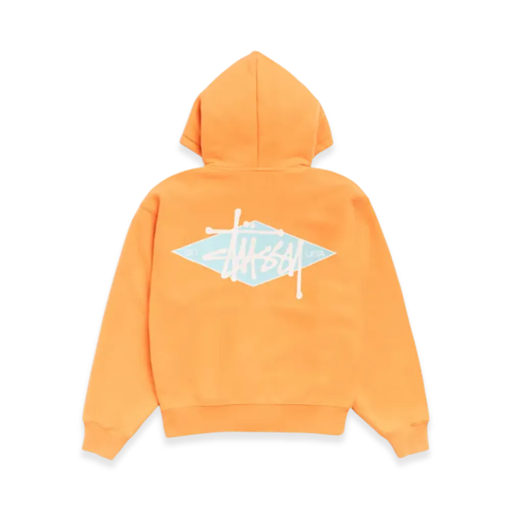 Stussy Basic Diamond Zip Hoodie "Tangerine"