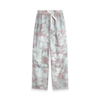 DRIES VAN NOTEN Silk Drawstring Pants "Pale Blue"
