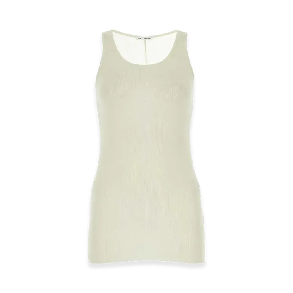 AMI PARIS Women's Viscose Blend Tank Top "Ivory"