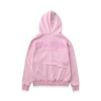 X-Girl Women's Bleached Logo Patch Zip Up Sweat Hoodie "Pink"