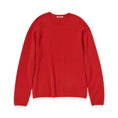 AURALEE Felted Wool Knit P/O "Red Orange"