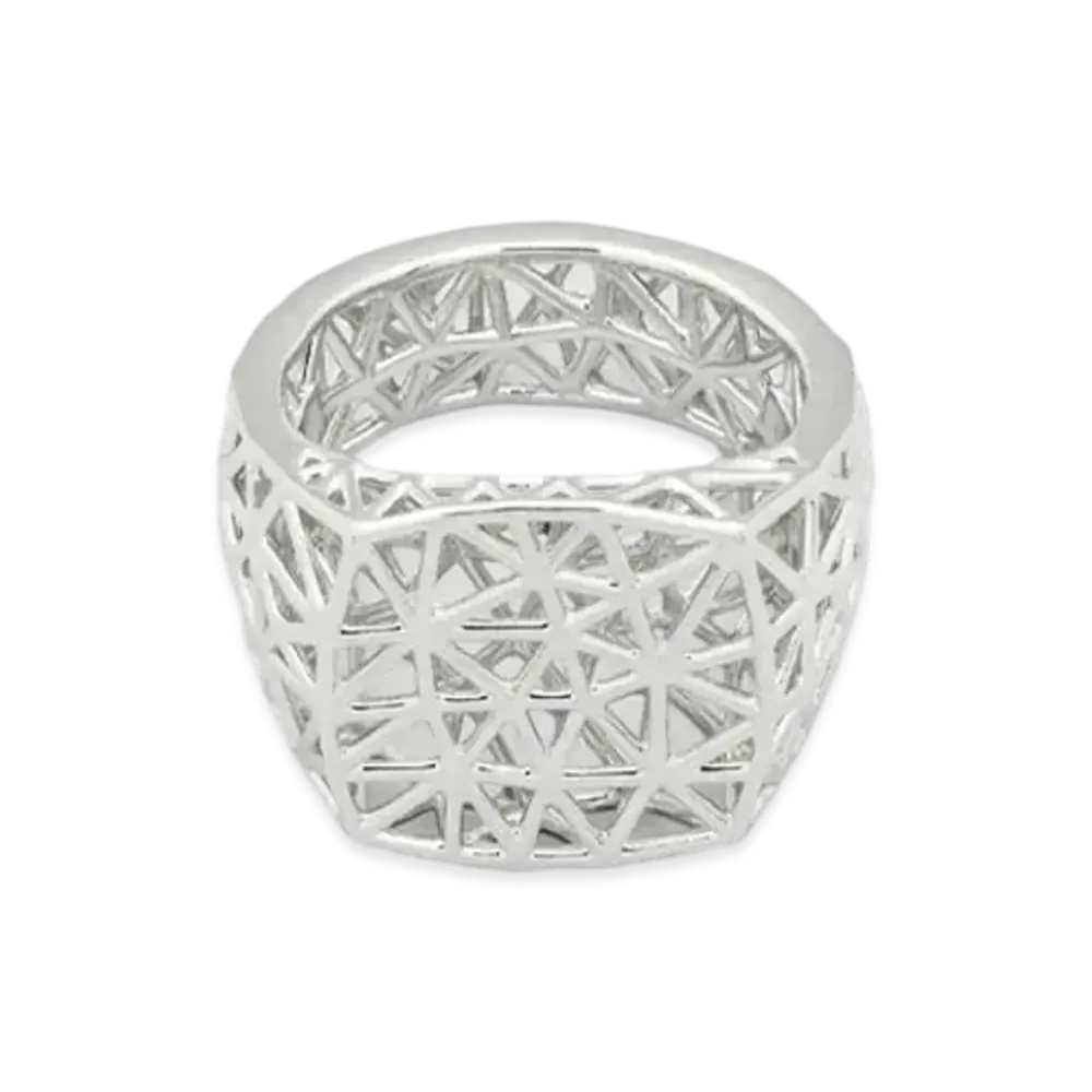 TOMWOOD Mesh Ring "Silver"