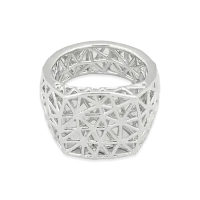 TOMWOOD Mesh Ring "Silver"