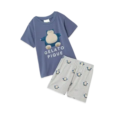GELATO PIQUE x Pokemon Sleep Kids Cool To The Touch Print T-Shirt & Short Pants Set "Navy"