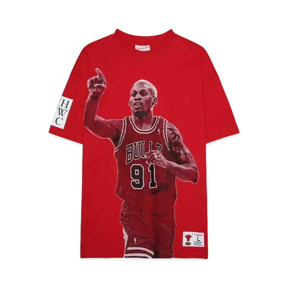 Mitchell&Ness NBA ULTIMATE PLAYER TEE VINTAGE LOGO BULLS DENNIS RODMAN "SCARLET"