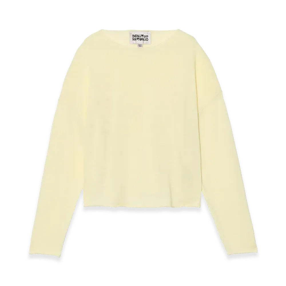 ZARA x Bad Bunny Benito Antonio Linen & Wool Cropped Fit Sweater "Yellow"