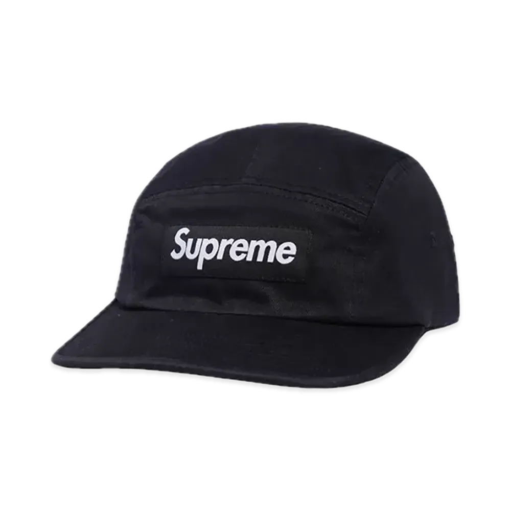 シュプリーム ウォッシュト チノ ツイル キャンプ キャップ "ブラック"(23FW)