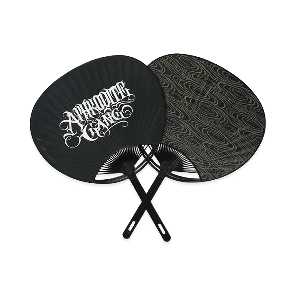 APHRODITEGANG GAKKIN x BUDSPOOL Uzumaru Uchiwa "Black"