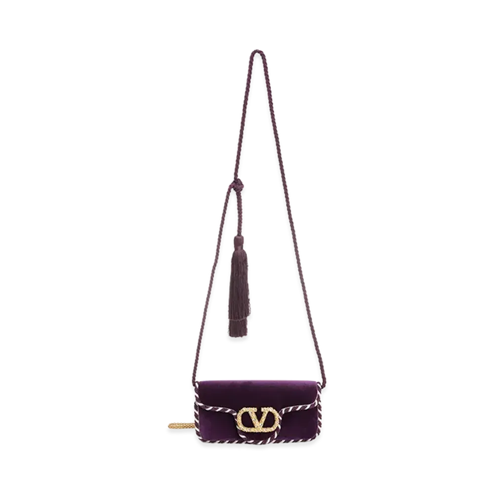 Valentino Women's Loco Mini Velvet Clutch "Violet"