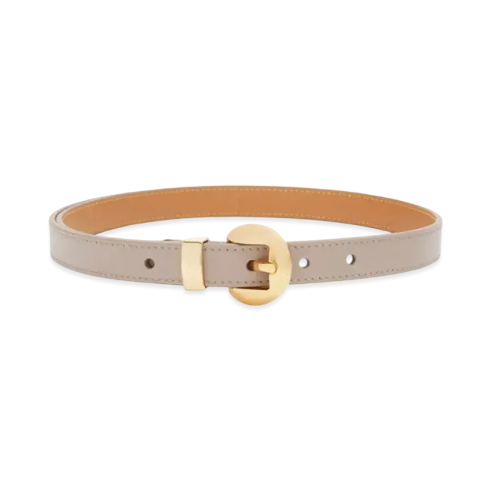 LOEWE Pebble Belt in Smooth Calfskin "Sand/Gold"