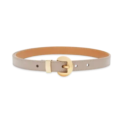 LOEWE Pebble Belt in Smooth Calfskin "Sand/Gold"