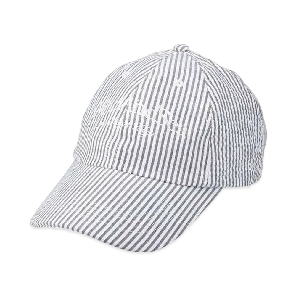 WIND AND SEA Seersuker Stripe Cap "Navy"