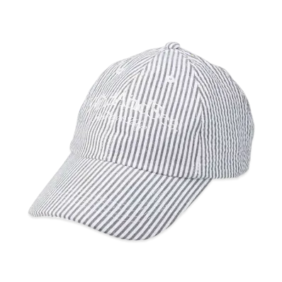 WIND AND SEA Seersuker Stripe Cap "Navy"