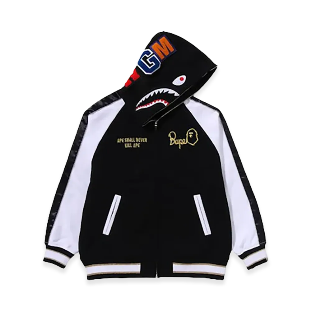 A BATHING APE Bape Souvenir Shark Zip Hoodie "Black"